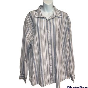 Calvin Klein Modern Fit Shirt. Size XXL. Stripe pattern in blue, beige &…